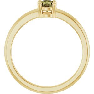 14K Yellow Gold Natural Green Sapphire Ring