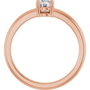 14K Rose Gold 1/3 CT Natural Diamond Ring