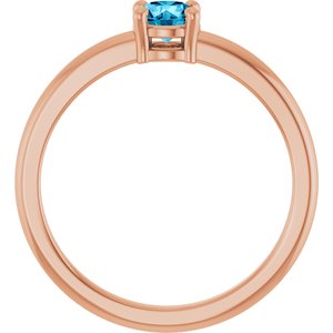 14K Rose Gold Natural Aquamarine Ring