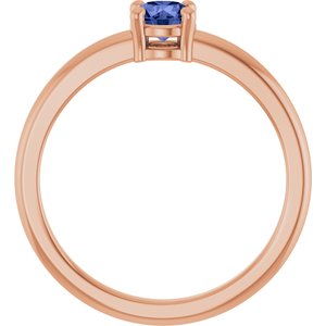 14K Rose Gold Natural Tanzanite Ring
