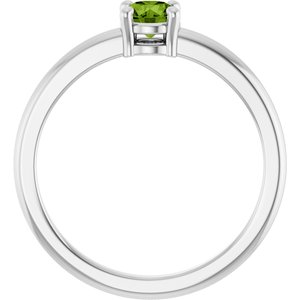 Platinum Natural Peridot Ring