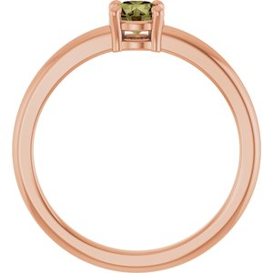14K Rose Gold Natural Green Sapphire Ring