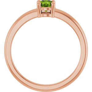 14K Rose Gold Natural Peridot Ring