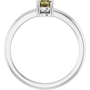 Platinum Natural Green Sapphire Ring
