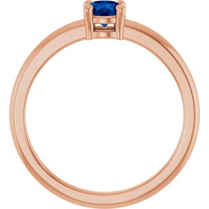 14K Rose Gold Natural Blue Sapphire Ring