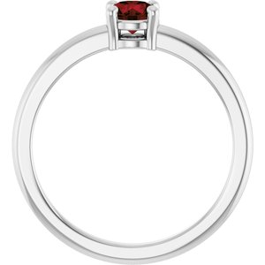 Platinum Natural Mozambique Garnet Ring