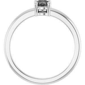 Platinum Natural Gray Spinel Ring