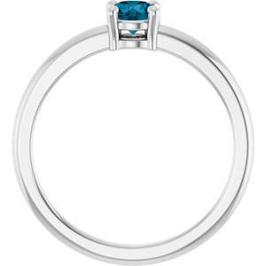 Platinum Natural London Blue Topaz Ring