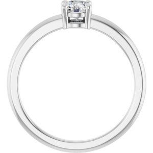 14K White Gold 1/3 CT Natural Diamond Ring