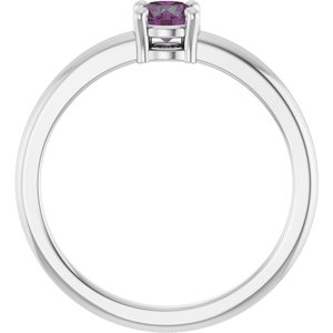 Platinum Lab-Grown Alexandrite Ring