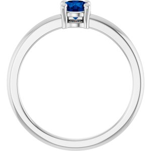 Platinum Natural Blue Sapphire Ring
