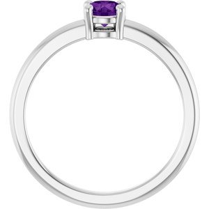 Platinum Natural Amethyst Ring