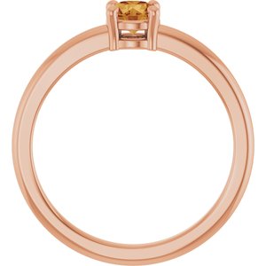 14K Rose Gold Natural Citrine Ring