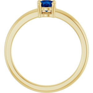 14K Yellow Gold Natural Blue Sapphire Ring
