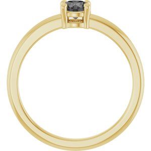 14K Yellow Gold Natural Gray Spinel Ring