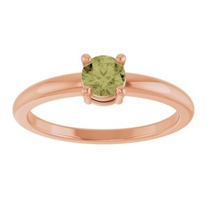 14K Rose Gold Natural Green Sapphire Ring