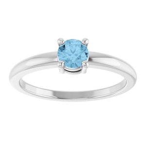 Platinum Natural Sky Blue Topaz Ring