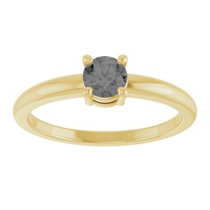 14K Yellow Gold Natural Gray Spinel Ring