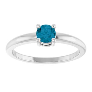 Platinum Natural London Blue Topaz Ring