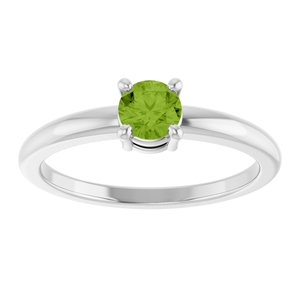 Platinum Natural Peridot Ring