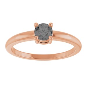14K Rose Gold Natural Gray Spinel Ring