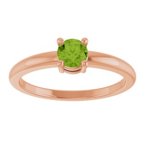 14K Rose Gold Natural Peridot Ring