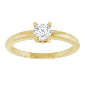 14K Yellow Gold 1/3 CT Natural Diamond Ring