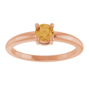 14K Rose Gold Natural Citrine Ring