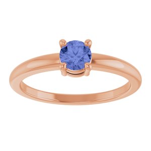 14K Rose Gold Natural Tanzanite Ring