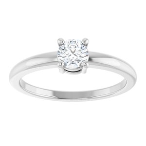 Sterling Silver 1/3 CT Natural Diamond Ring