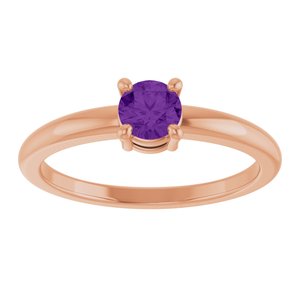 14K Rose Gold Natural Amethyst Ring