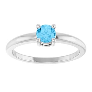 Platinum Natural Swiss Blue Topaz Ring
