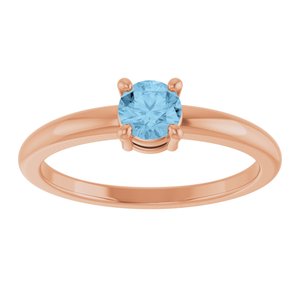 14K Rose Gold Natural Sky Blue Topaz Ring