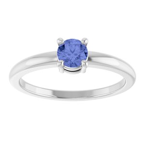 14K White Gold Natural Tanzanite Ring