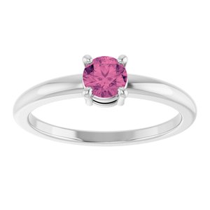 Platinum Natural Pink Tourmaline Ring