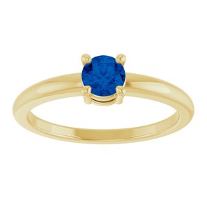 14K Yellow Gold Natural Blue Sapphire Ring