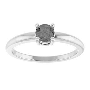 Platinum Natural Gray Spinel Ring