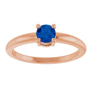 14K Rose Gold Natural Blue Sapphire Ring