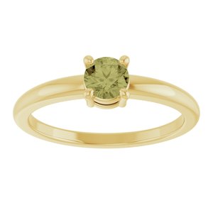 14K Yellow Gold Natural Green Sapphire Ring