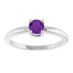 Platinum Natural Amethyst Ring