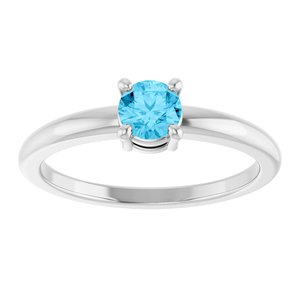 Platinum Natural Aquamarine Ring