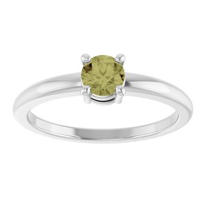 Platinum Natural Green Sapphire Ring
