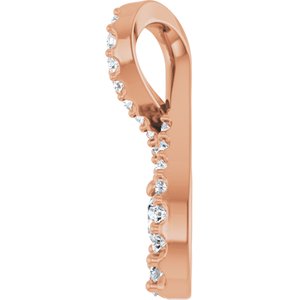 14K Rose Gold 1/5 CTW Lab-Grown Diamond Freeform Pendant