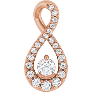 14K Rose Gold 1/5 CTW Lab-Grown Diamond Freeform Pendant