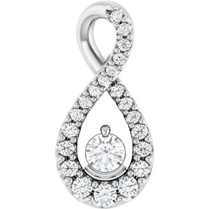 Sterling Silver 1/4 CTW Natural Diamond Freeform Pendant