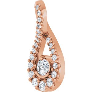 14K Rose Gold 1/5 CTW Lab-Grown Diamond Freeform Pendant