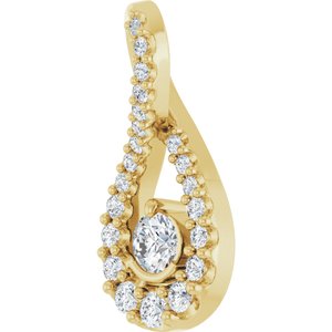 14K Yellow Gold 1/5 CTW Lab-Grown Diamond Freeform Pendant