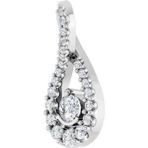 Platinum 1/5 CTW Lab-Grown Diamond Freeform Pendant