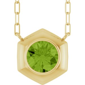 Bezel-Set Solitaire Necklace or Center