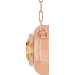 14K Rose Gold Natural Citrine Geometric 18" Necklace
